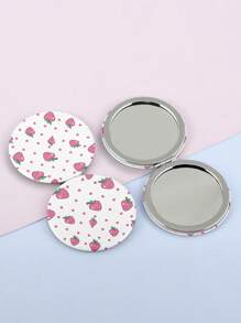 1pc Strawberry Pattern Foldable Mirror - White - View 2
