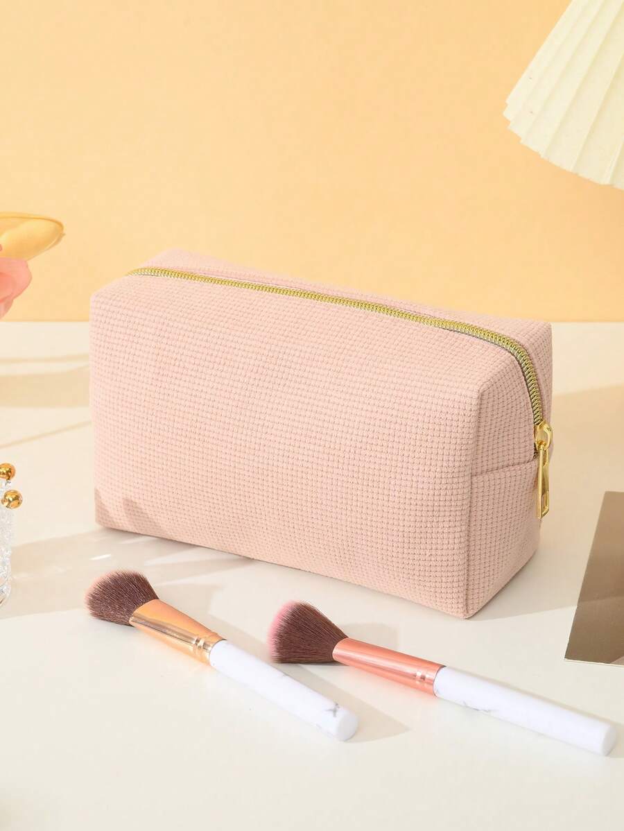 1pc Minimalist Portable Makeup Bag Storage Makeup Organizer Makeup Case - Pink - View 1