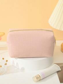 1pc Minimalist Portable Makeup Bag Storage Makeup Organizer Makeup Case - Pink - View 5