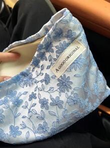 túi trang điểm có khóa kéo in hoa - Màu xanh lam - Xem 7