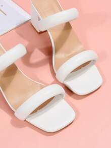 Women's Vintage French Style High Heel Slippers, Fashionable & Versatile Platform Sandals For Summer 2024 - White - View 5