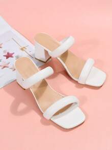 Women's Vintage French Style High Heel Slippers, Fashionable & Versatile Platform Sandals For Summer 2024 - White - View 7