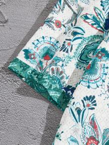 Manfinity Chillmode Men Paisley Print Shirt & Drawstring Waist Shorts