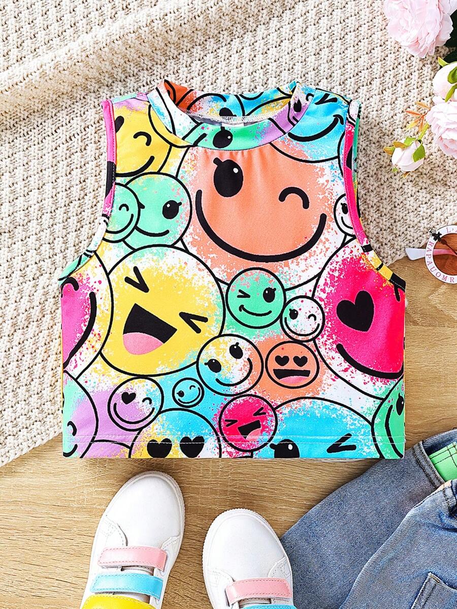 SHEIN Tween Girl Cartoon Graphic Tank Top