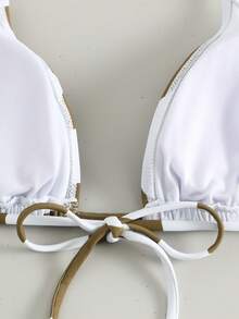 奶牛圖案吊脖三角杯比基尼上衣 - 彩色 - 查看 5