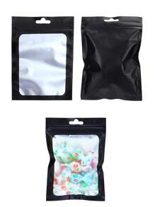 50入組/套休閒透明首飾收納袋適合女士適用於珠寶收納盒 - 黑色 - 查看 2