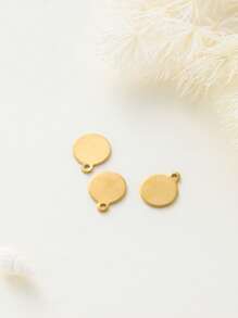 20pcs/set Fashion Stainless Steel Round DIY Pendant For Women For DIY Jewelry Making - Yellow Gold - View 2