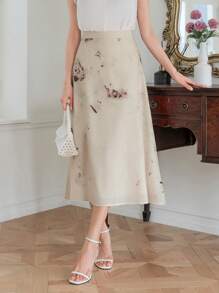 DAZY 水洗染高腰a字裙 - 杏色 - 查看 8