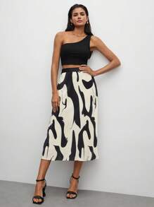 BizChic In Đồ họa Cao eo Plisse Váy Trang phục làm việc - Nhiều màu - Xem 4