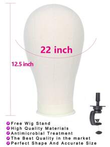 22 Inch Mannequin Head With Stand - SWhite - View 4