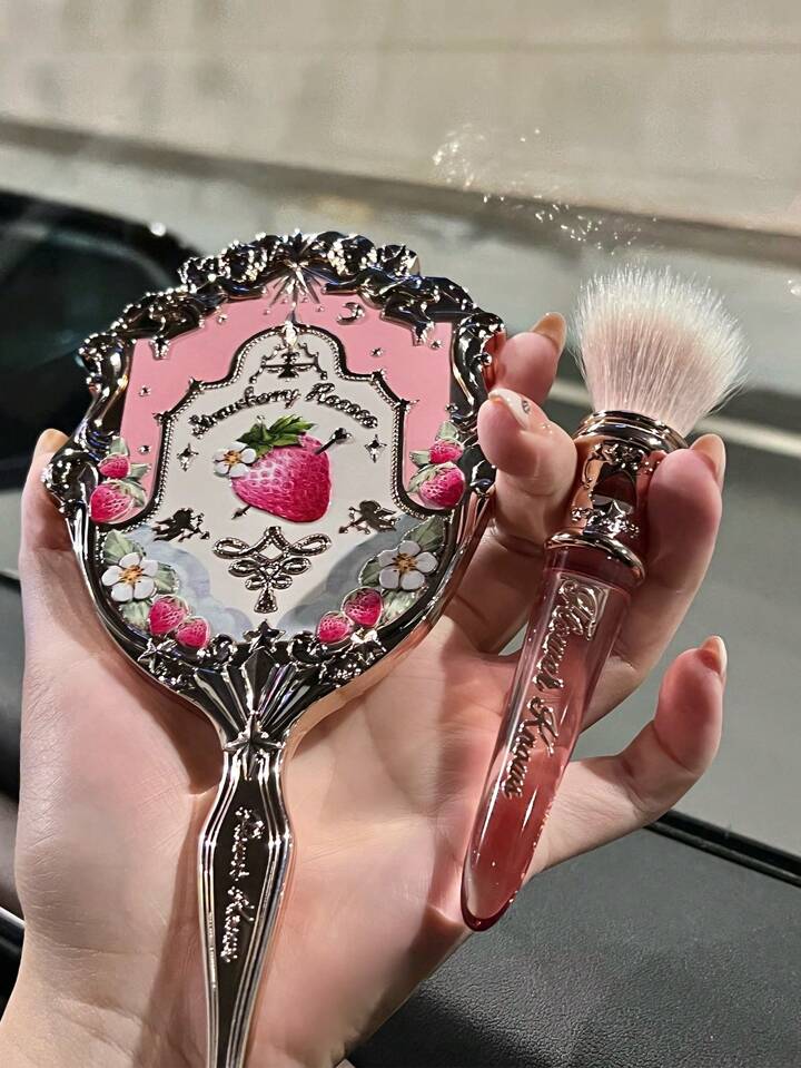 Flower Knows Strawberry Rococo Hand Mirror - Soft Pink