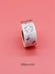 1 rollo Pegatina con estampado de slogan y flor - Multicolor - Ver 5