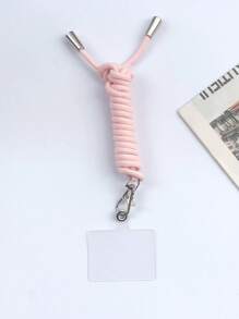 1 dây buộc điện thoại di động với thẻ kết nối - Màu Hồng baby - Xem 3