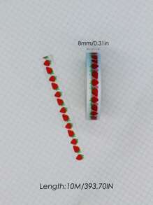 1卷草莓圖案和紙膠帶 - 彩色 - 查看 4