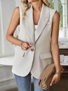 SHEIN Privé Gilet blazer con singolo bottone