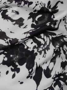 Áo sơ mi Nam Nút phía trước Hoa Boho - Đen và trắng - Xem 3