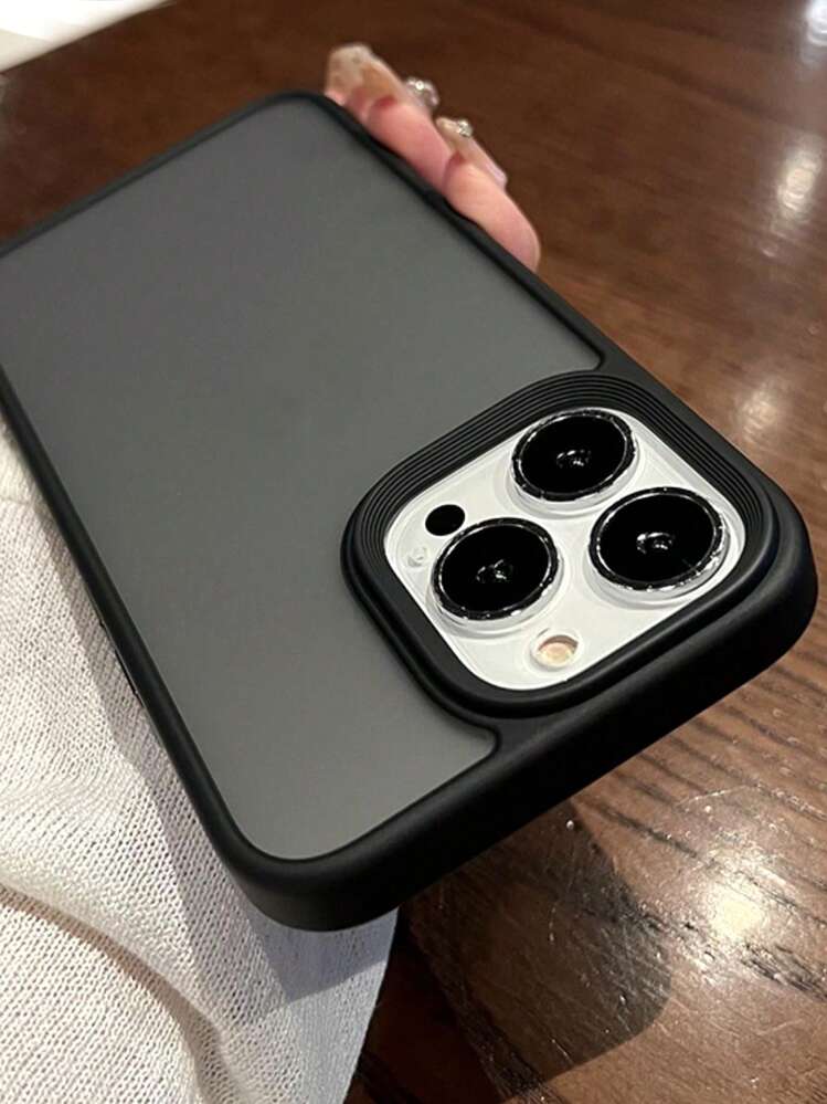 Funda protectora de acrílico mate dura y sencilla compatible con iPhone 17 Pro Max/17 Pro/17 Air/17/16/16 Pro Max/16 Plus/16 Pro/16E/15/15 Pro Max/15 Pro/15 Plus/11/12/13/14 Pro Max/XS/XR/11 Pro/11 Pro Max/12 Pro/12 Pro Max/13 Pro/13 Pro Max/14 Pro/14 Pro Max, diseño reforzado - Negro - Añade 6