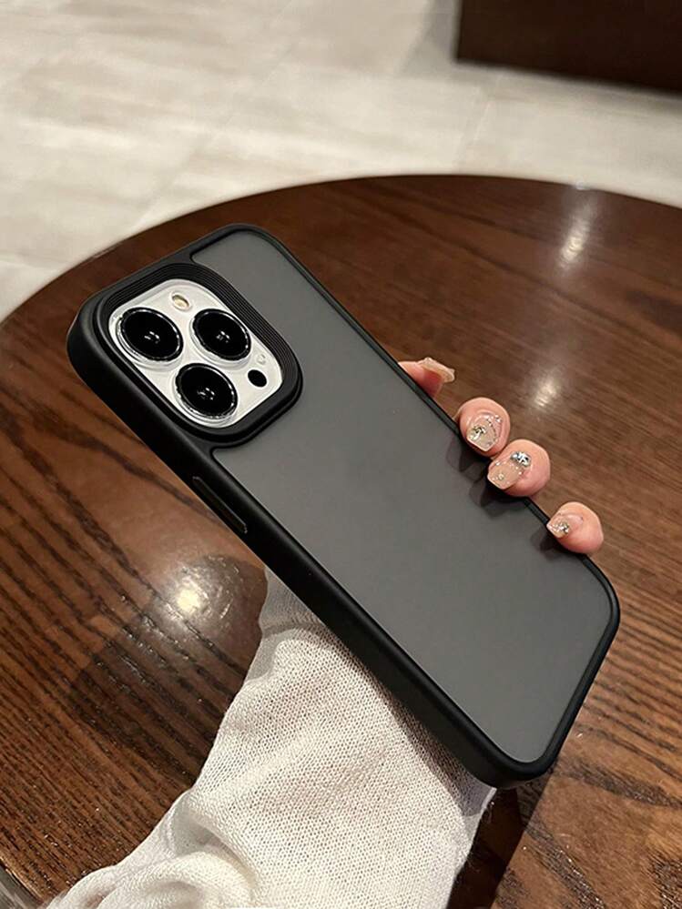 Funda protectora de acrílico mate dura y sencilla compatible con iPhone 17 Pro Max/17 Pro/17 Air/17/16/16 Pro Max/16 Plus/16 Pro/16E/15/15 Pro Max/15 Pro/15 Plus/11/12/13/14 Pro Max/XS/XR/11 Pro/11 Pro Max/12 Pro/12 Pro Max/13 Pro/13 Pro Max/14 Pro/14 Pro Max, diseño reforzado - Negro - Añade 4