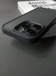 Simple Matte Hard Acrylic Protective Case Compatible With IPhone 17 Pro Max/17 Pro/17 Air/17/16/16 Pro Max/16 Plus/16 Pro/16E/15/15 Pro Max/15 Pro/15 Plus/11/12/13/14 Pro Max/XS/XR/11 Pro/11 Pro Max/12 Pro/12 Pro Max/13 Pro/13 Pro Max/14 Pro/14 Pro Max, Thickened Design - Black - View 8