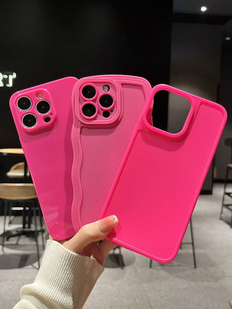 3入組素色手機殼 - 玫紅色 - 查看 1
