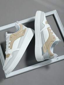 男士運動滑板鞋,拼色繫帶前運動鞋男士休閒鞋 - 彩色 - 查看 2