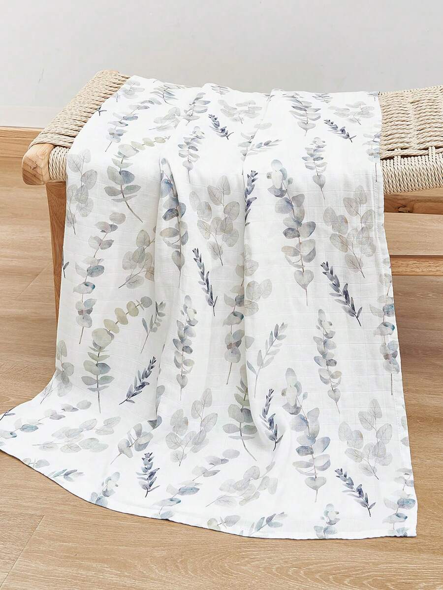 Happy Flute 1pc Baby Leaf Pattern Fabric Comfortable Swaddling Blanket