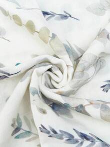 Happy Flute 1pc Baby Leaf Pattern Fabric Comfortable Swaddling Blanket