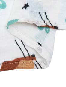 Happy Flute Baby Cartoon Animal & Star Pattern Fabric Comfortable Swaddling Blanket - Multicolor - View 4