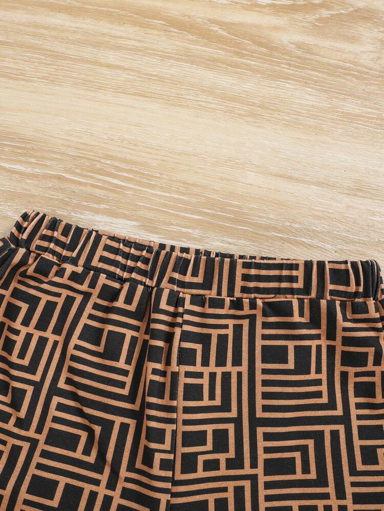 Baby Boy Geo Print Tank Top & Shorts & Polo Shirt