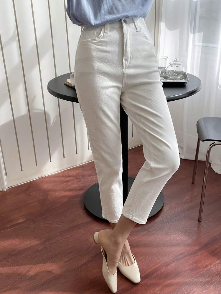High Waist Mom Fit Jeans Jorts