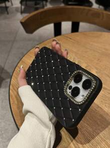 Funda para móvil con diseño de diamante de imitación - Negro - Ver 3