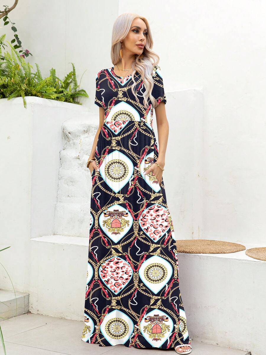 DEARCASE Váy túi ẩn họa tiết xích - Nhiều màu - Xem 1