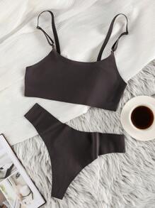 6packs Solid Bra & Panty Lingerie Set - Multicolor - View 4