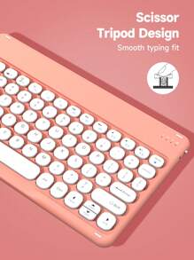 無線平板鍵盤適用於iPad - 粉色 - 查看 5