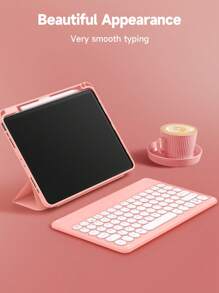 無線平板鍵盤適用於iPad - 粉色 - 查看 6