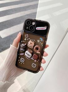 Cartoon Bear Anti-fall Phone Case With Invisible Mirror - Multicolor - View 2