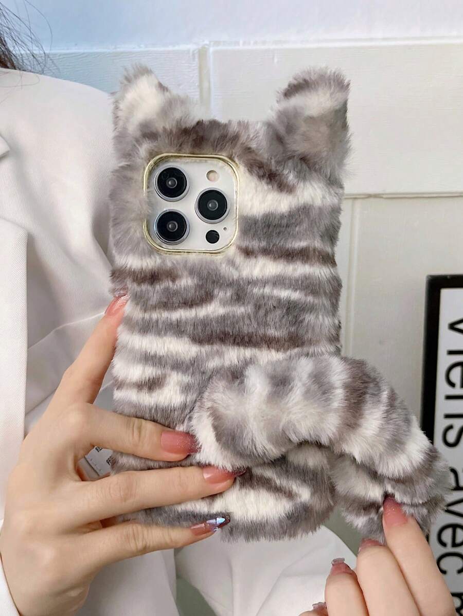 趣味毛绒动物尾巴装饰手机壳 - 彩色 - 查看 1