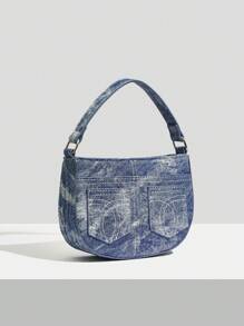 SHEIN SXY 迷你流浪包紮染時尚適用於日常 - 藍色 - 查看 3