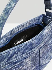 SHEIN SXY 迷你流浪包紮染時尚適用於日常 - 藍色 - 查看 5
