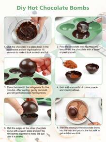 SHEIN Basic living 1pc Silicone Chocolate Mold, Modern Solid Color Multi-grid Candy Silicone Mold For Kitchen - Green - View 6