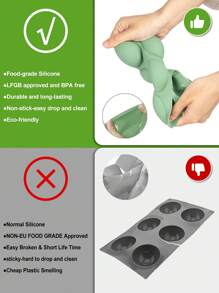 SHEIN Basic living 1pc Silicone Chocolate Mold, Modern Solid Color Multi-grid Candy Silicone Mold For Kitchen - Green - View 7