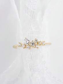1 Chiếc Nhẫn Bạc Đính Đá Cubic Zirconia Trang Trí Quyến Rũ Cho Nữ Làm Quà Tặng - Vàng - Xem 5