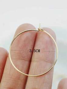 1 Đôi Khuyên Tai Vòng Bạc Thời Trang Tối Giản Cho Phụ Nữ Để Trang Trí Hàng Ngày - Vàng - Xem 3