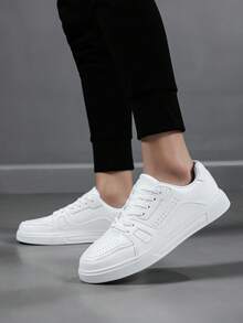 運動板鞋適用於男士前綁帶運動鞋 - 白色 - 查看 3