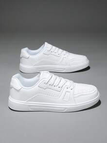 運動板鞋適用於男士前綁帶運動鞋 - 白色 - 查看 6