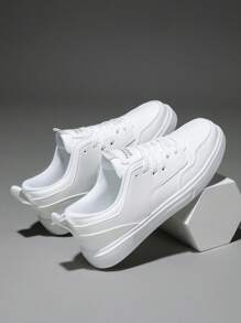 Giày thể thao có dây buộc phía trước cho nam, Giày thể thao ngoài trời Skate - trắng - Xem 2