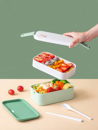 1入組PP飯盒，現代撞色多層飯盒