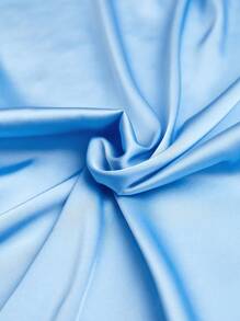 BizChic 素色蝙蝠袖緞面襯衫工作服 - 淺藍色 - 查看 10