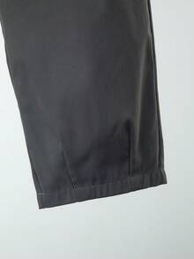 SHEIN Tween Boy Drawstring Waist Slant Pocket Pants Without Hat - Dark Grey - View 5