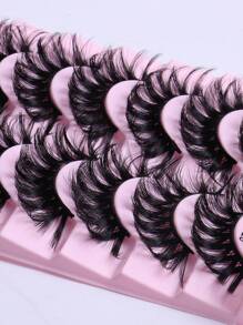 10 cặp lông mi giả siêu dài - màu đen - Xem 3